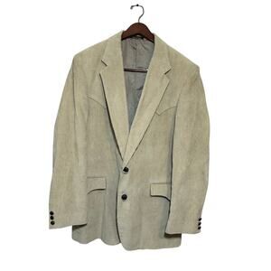 Vintage Sheplers Corduroy Blazer Men's 44L Tan Two Button Western Sportscoat